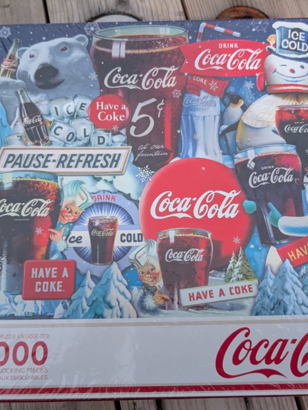 COCA COLA ICE COLD HOLIDAY 1000 PC PUZZLE IN FACTORY WRAP